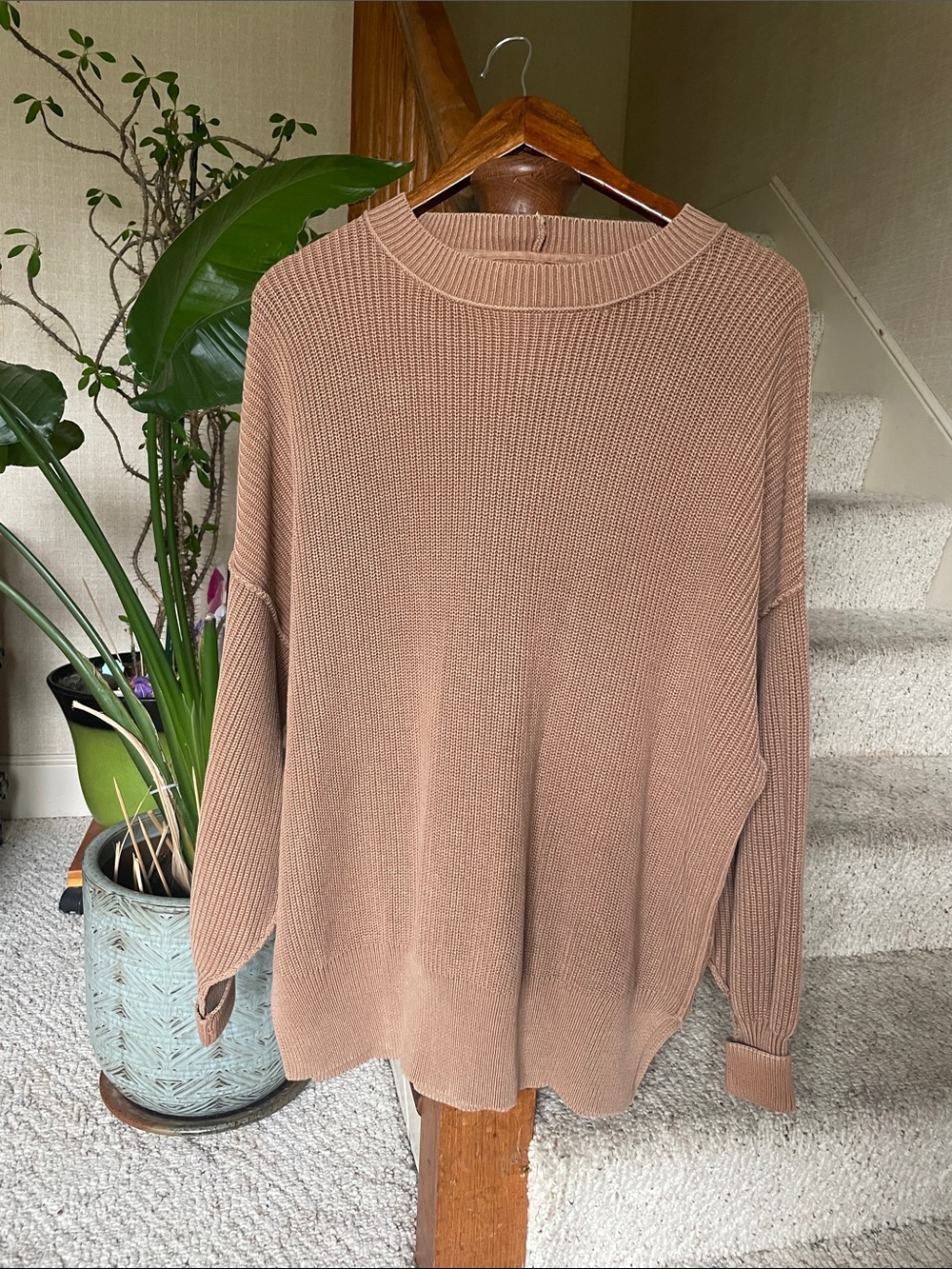 Aerie Beyond Cotton Sweater Perfect Fall Brown
